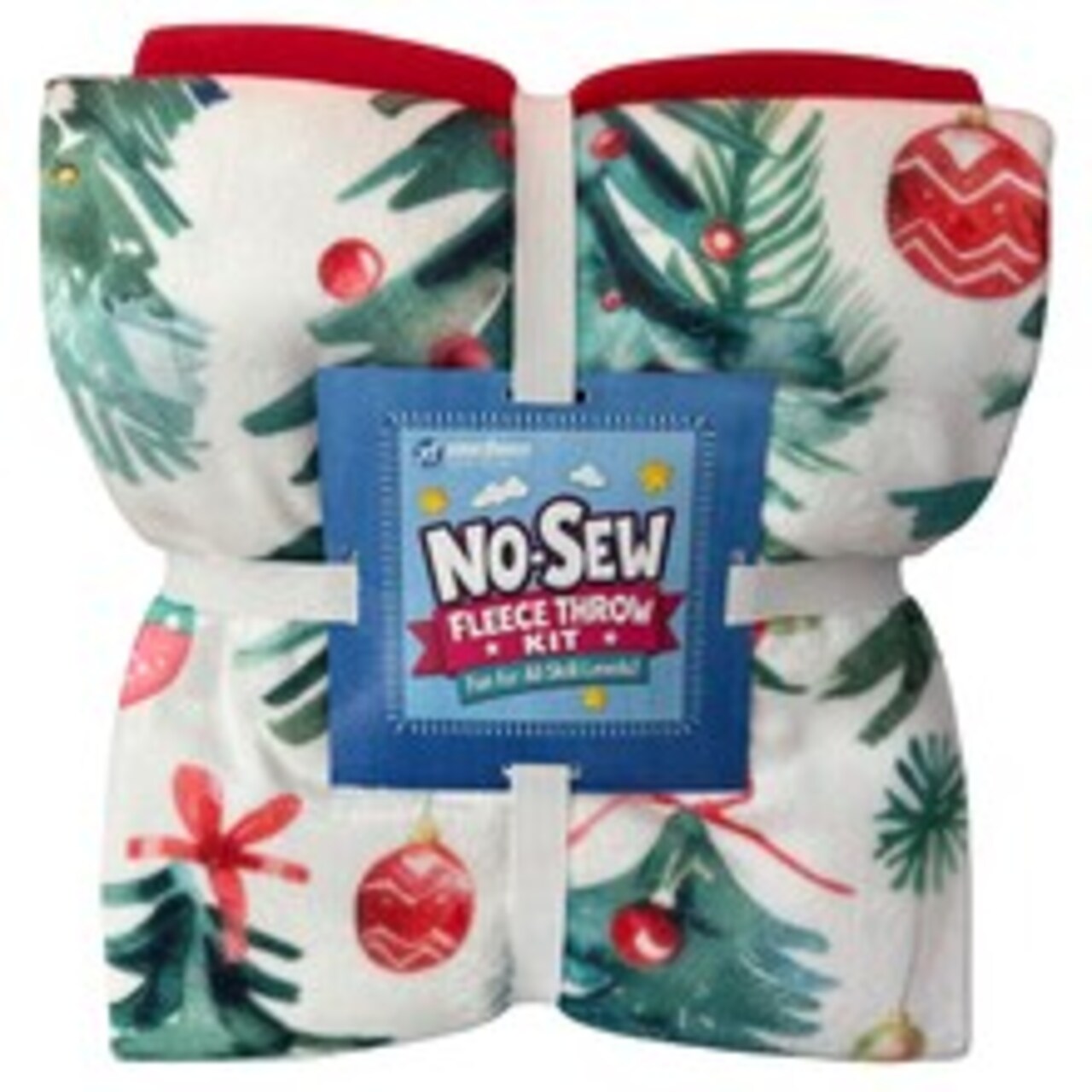 Holiday Trees Silky Premium Fleece No-Sew Throw Fleece Fabric Kit